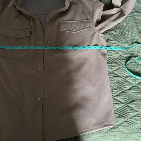 NWT Zara Textured Ottoman Overshirt Shacket Beige L - Picture 9 of 10